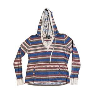 Lauren Ralph Lauren Hoodie Top Southwestern Western Stripe Casual Comfy Size S